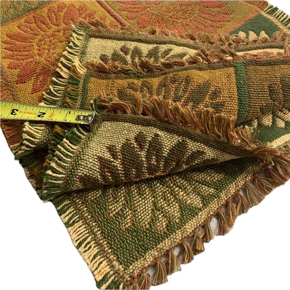 Vintage Set Of 4 Fringe Boho Retro Floral Placemat - Picture 2 of 4